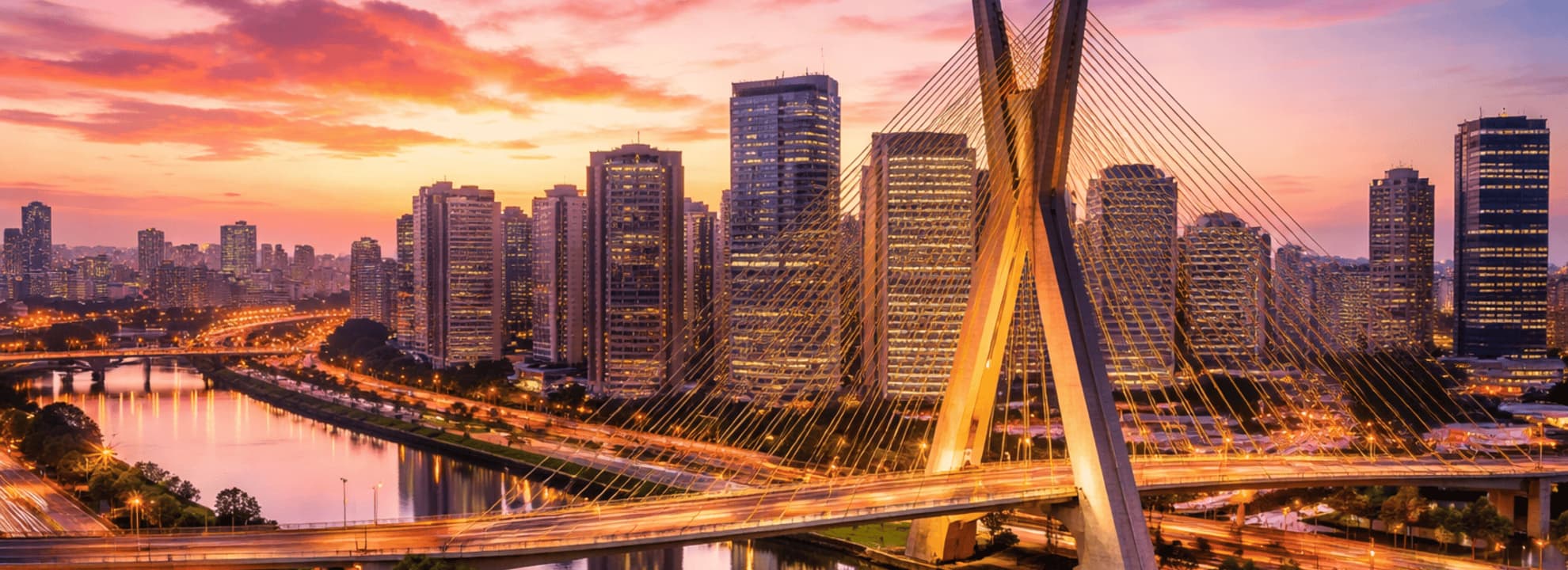 Imagem ilustrativa da ponte do Brooklin fazendo alusão aos apartamentos Eztec na Zona Sul