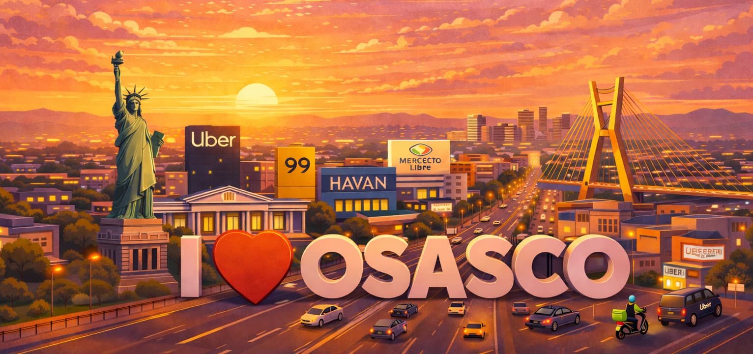 Imagem ilustrativa com I love Osasco demonstrando localização par apartamento Eztec em Osasco