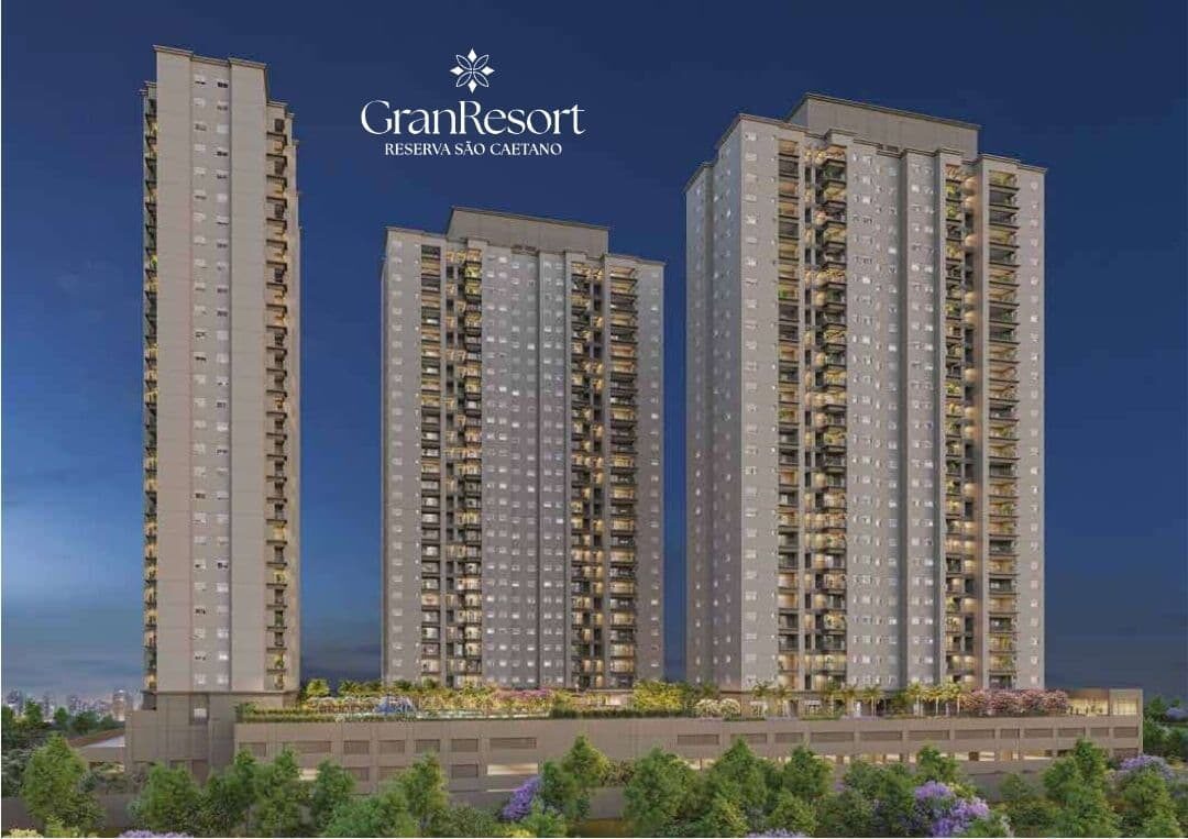 Imagem ilustrativa da Fachada do empreendimento GranResort Reserva São Caetano onde temos apartamentos Eztec