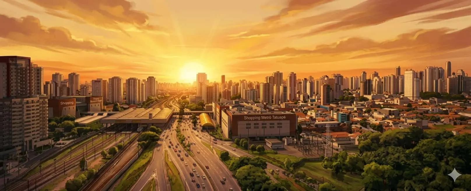 Imagem ilustrativa do cruzamento da Salim Farah Maluf com a Radial Leste fazendo alusão a localização da zona leste para apartamentos da Eztec na Zona Leste