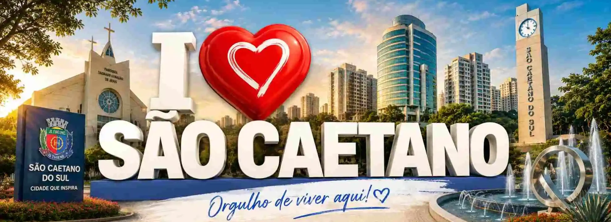 Imagem ilustrativa I Love São Caetano para ilustrar localização de apartamentos da Eztec em São Caetano